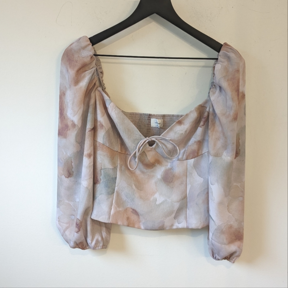 Aritzia Watercolor Blouse in Light Pale Sky
